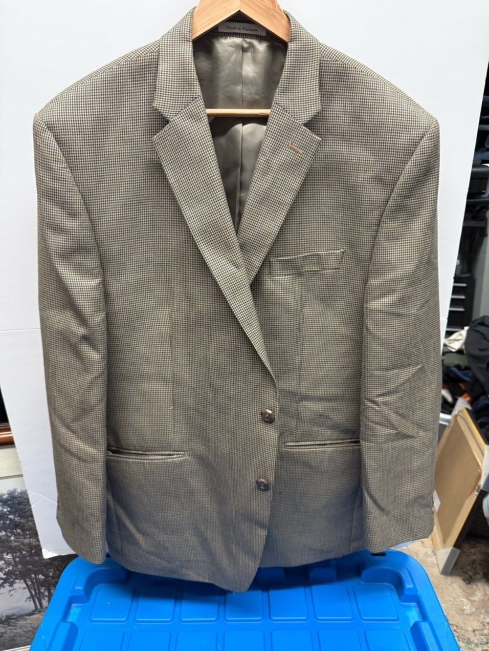 90’s Chaps Beige Houndstooth Sport Coat